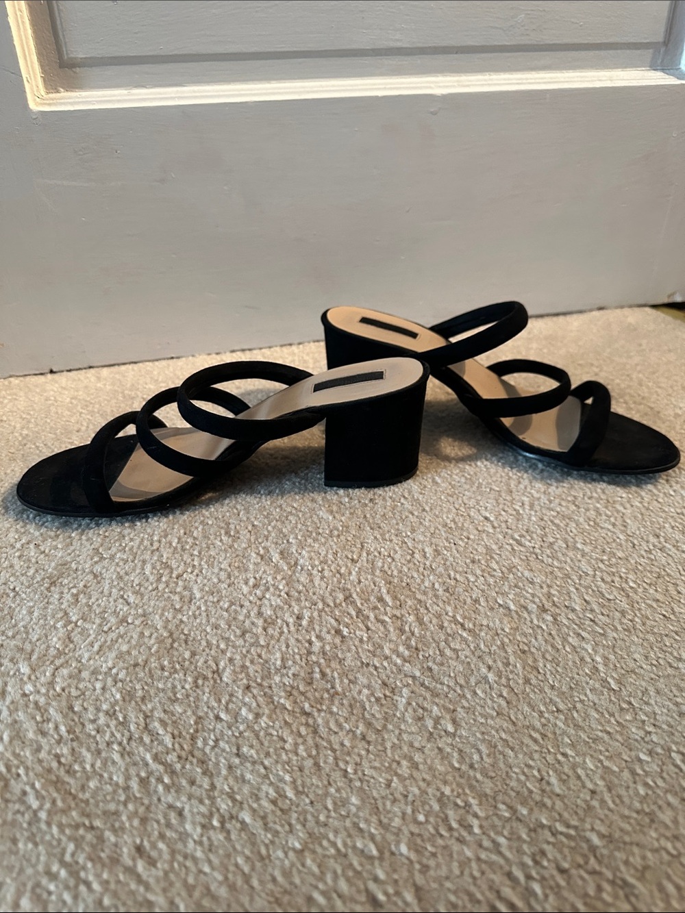 Forever 21 Black Strappy Block Heel Sandals